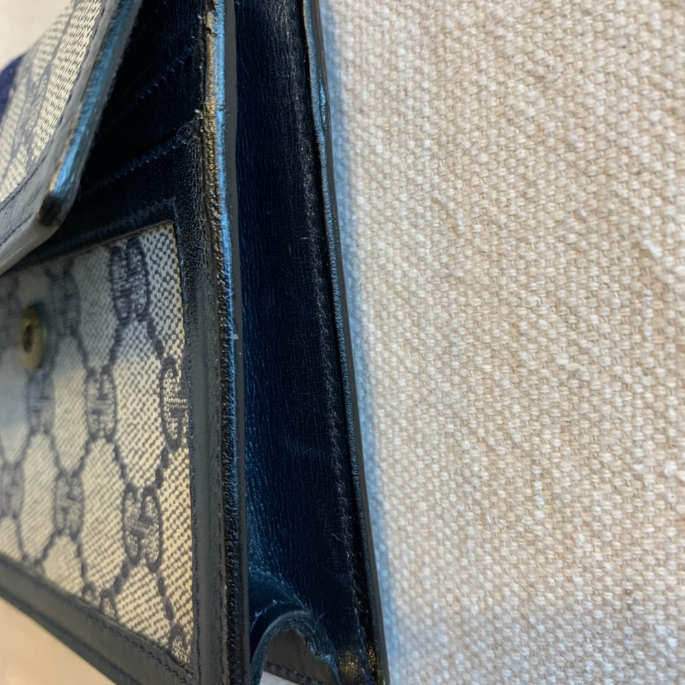 Vintage Gucci GG monogram Navy Sherry Line Wallet - Picture 8 of 12